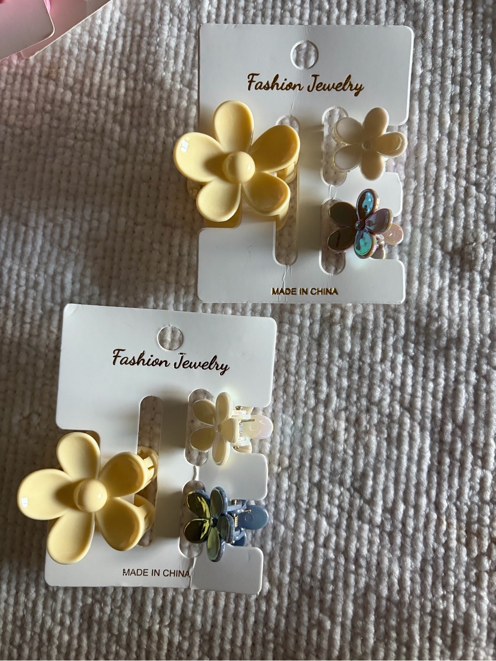 Fashion Jewelry Yellow Flower Clip Set for Kids - Cute Floral Mix